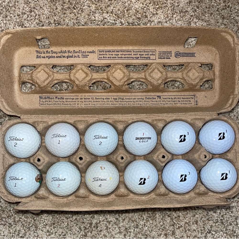 12 Used Golf Balls